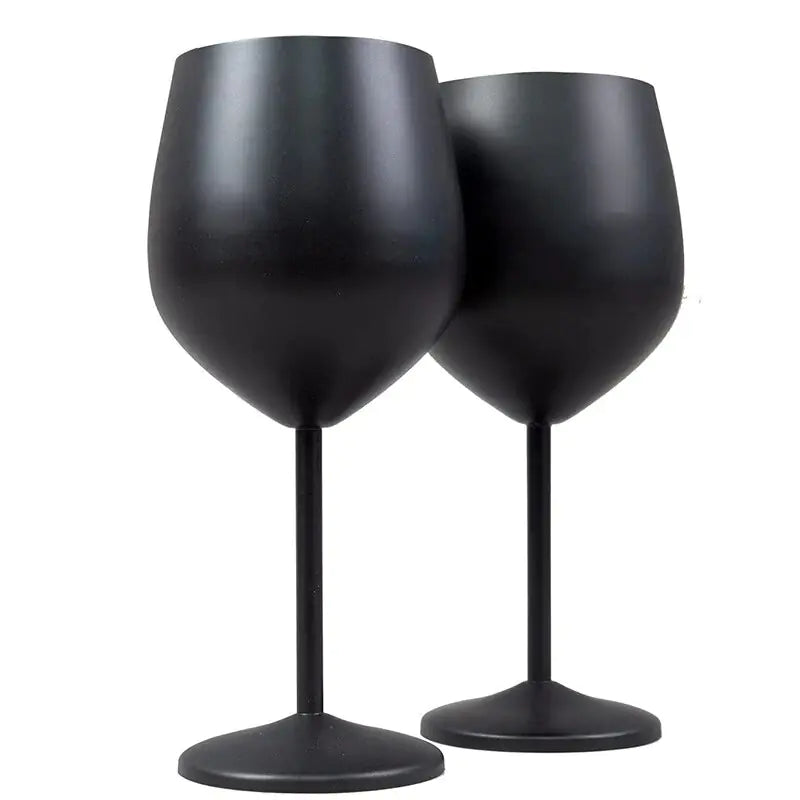Stainless Steel Wine Glasses with Black Plating