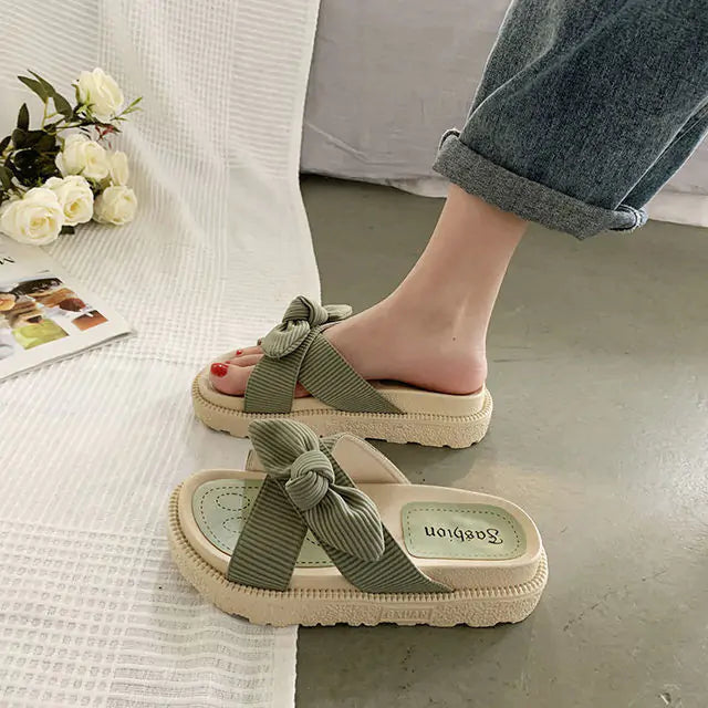 New Style Fairy Style Lady Summer Slippers 107176-green1 37