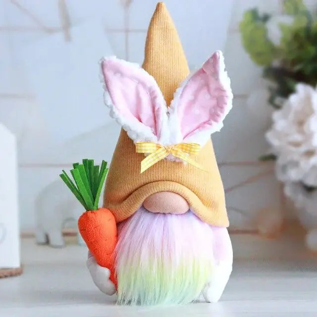 Easter Faceless Doll Decoration Bunny Yellow