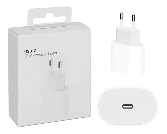 20W USB-C Power Adapter and Cord for iPhone White Adapter One
