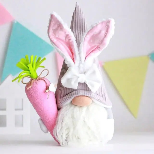 Easter Faceless Doll Decoration Bunny Light Plum