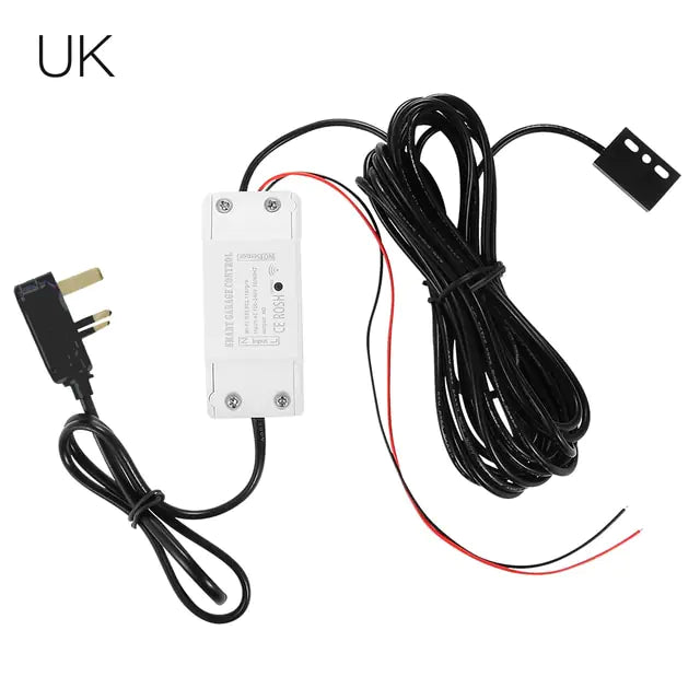 WiFi Smart Garage Door Controller Black and White UK Plug 87 mm x 33 mm