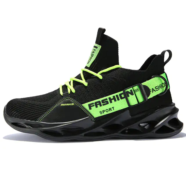 Men's Running Sneakers G133 Black Green 38