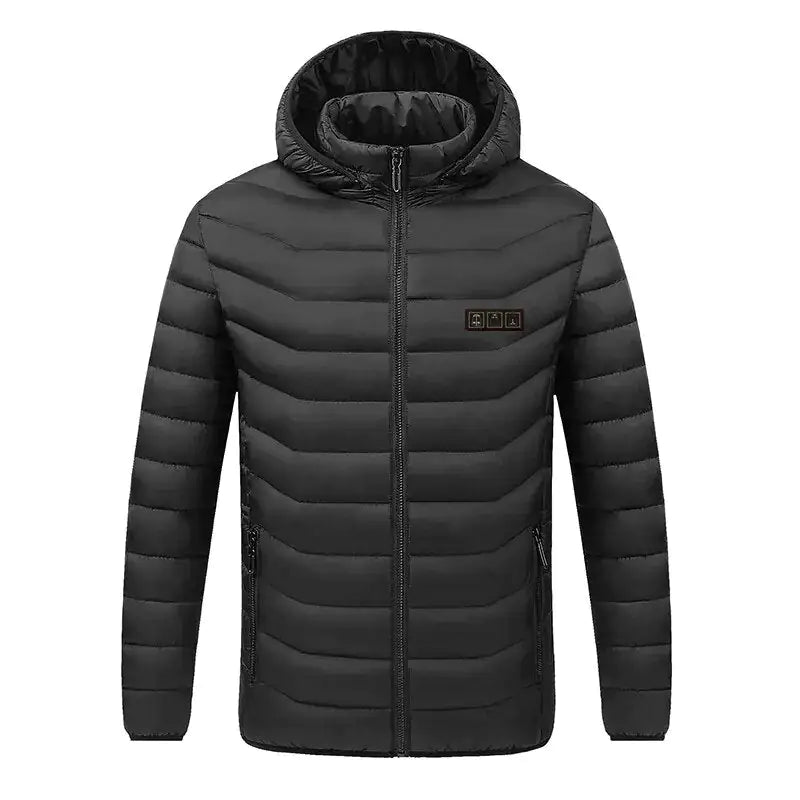 Winter Men's Hooded Down Jacket 09-2 Black 5XL (EUR 2XL)