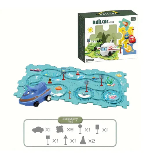 Kids Car Track Set Ocean 15 Piece Set