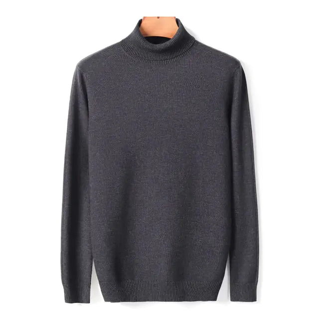 Turtleneck Sweater For Men Dark Grey 4XL