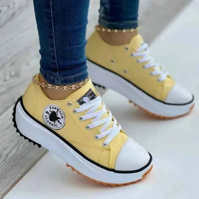 Canvas Comfort Sneakers Yellow 37