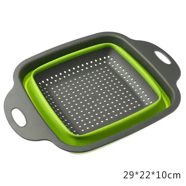 Foldable Vegetable Washing Basket Green 22X29cm