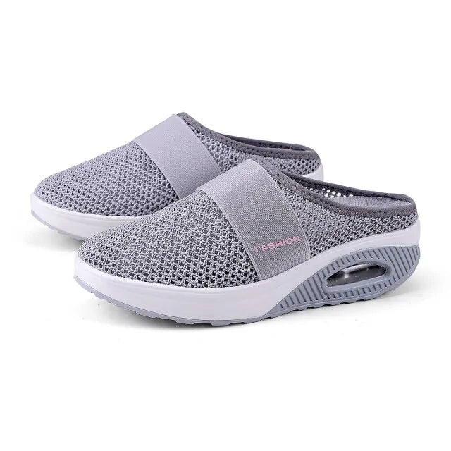 Comfortable Walking Shoes Light Gray 36