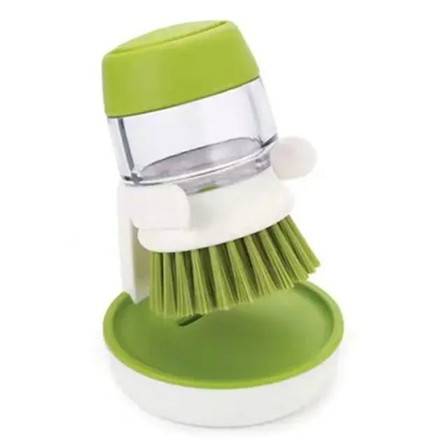 Dishwashing Brush with Soap Dispenser Green