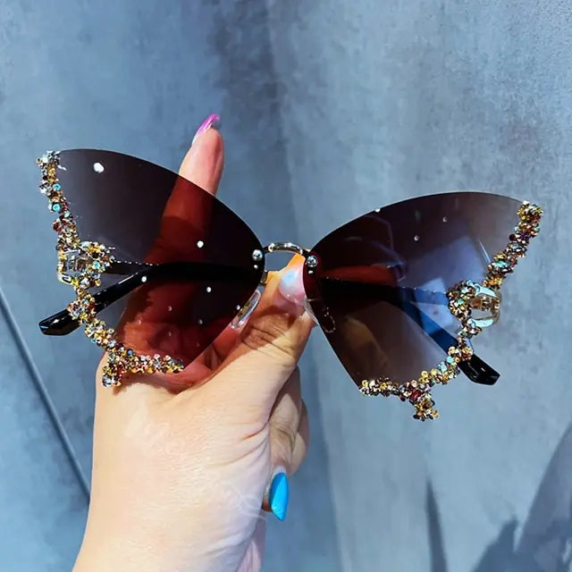 Diamond Butterfly Sunglasses Tea