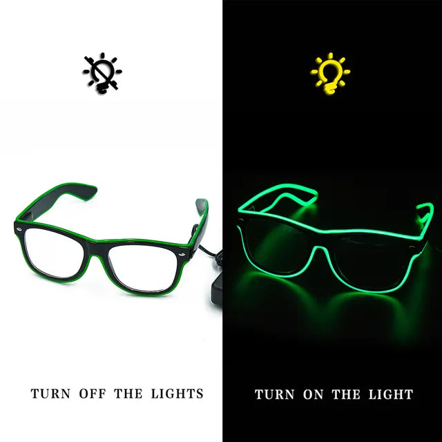 Neon LED party glasses Verde 1 pair