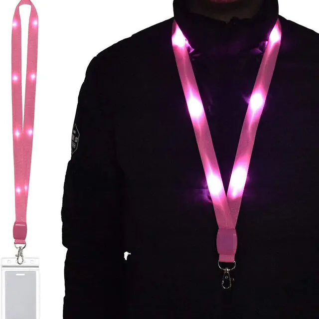 LED Flashing Lanyard Pink 20 Inches
