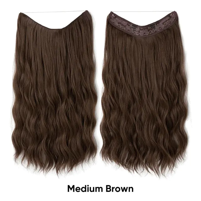Synthetic Wave Hair Extensions Medium Brown 16inches