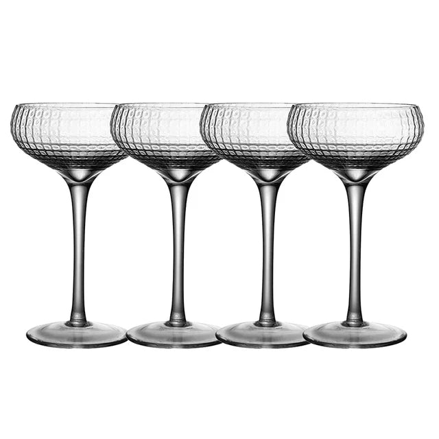 4PCS 200ML Coupe Cocktail Glass Clear 4PCS 4Pieces