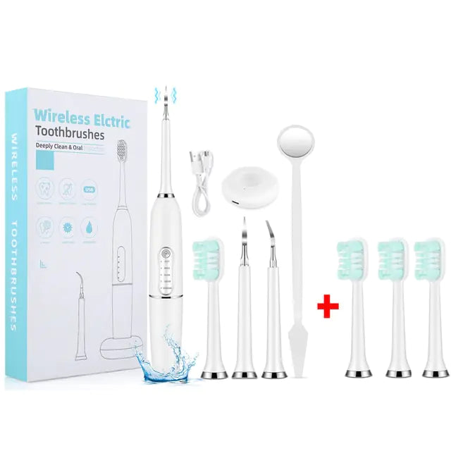 Electric Dental Calculus Remover White with 3 heads