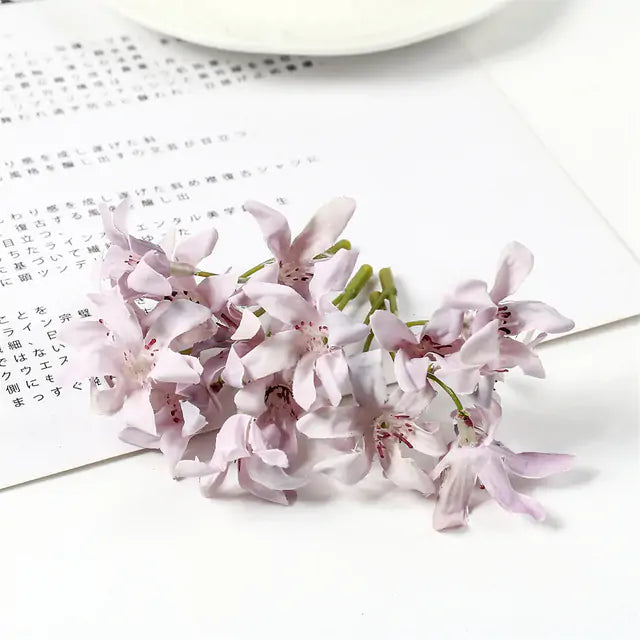 10/20Pcs Artificial Silk Flowers Purple 10pcs