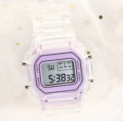 Square LED Digital Watch Purple