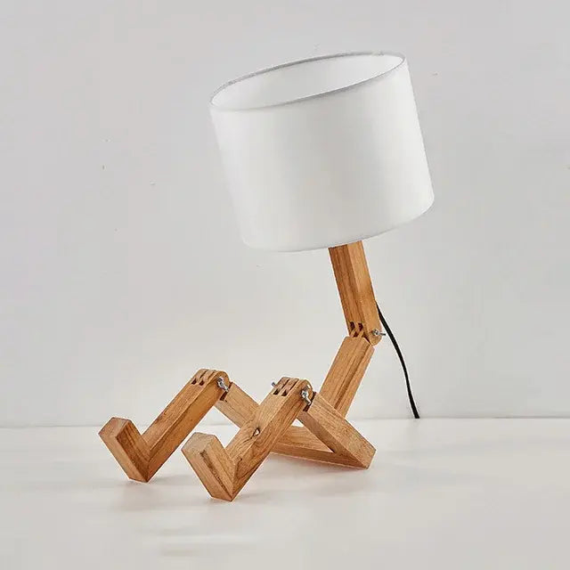 Table Lamp Robot Shape White 3 colors light