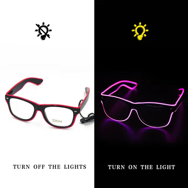 Neon LED party glasses Rosa 1 pair