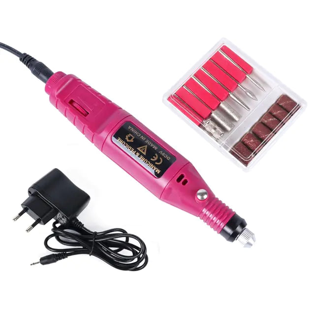 Rechargeable Electric Nail Drill Sets Pink HBS-011P UK