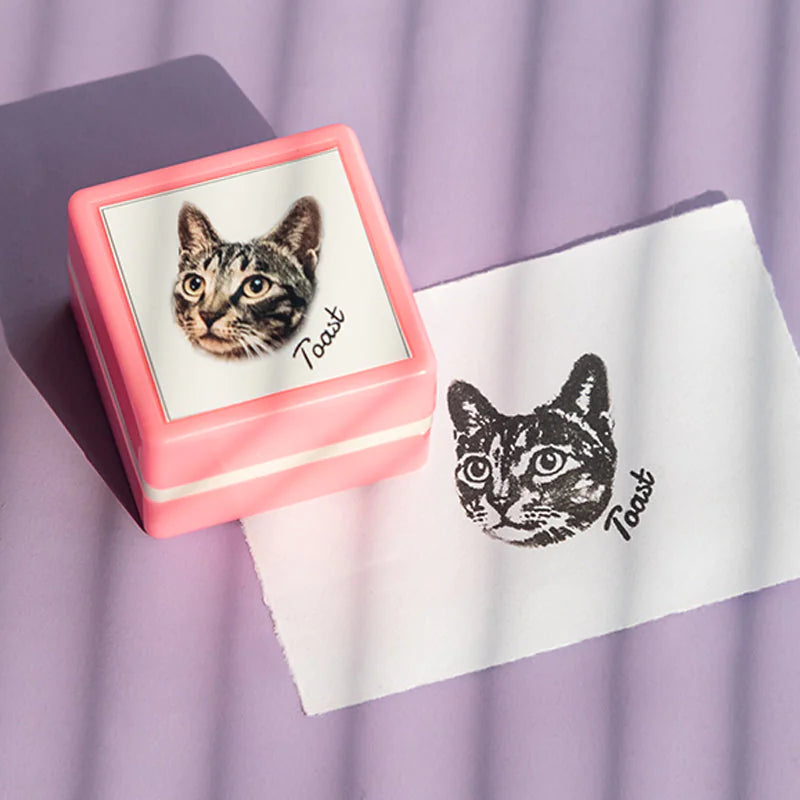 Custom Pet Portrait Stamper Pink