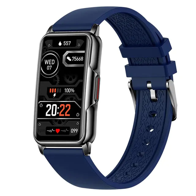 2022 New Sports Smart Watch Blue Silicone Band