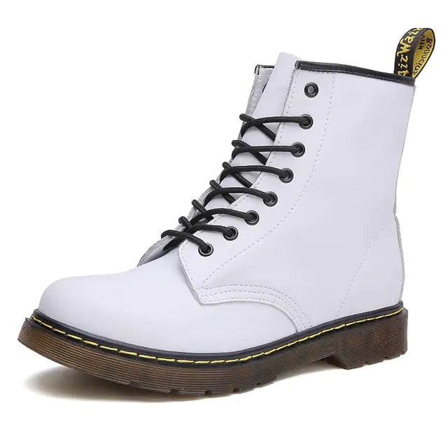 Unisex Leather Boots white 1460 4