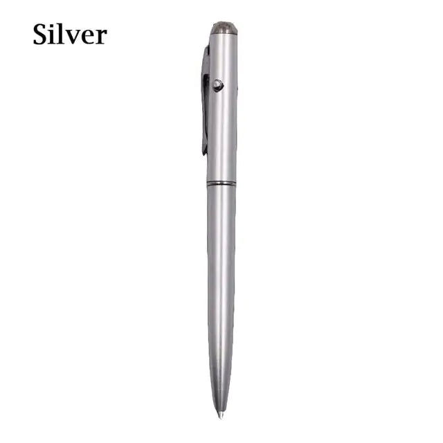 UV Light Ballpoint Pen with Invisible Ink Silver