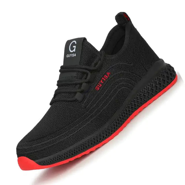 Air Mesh Steel Toe Shoes Black Red 40