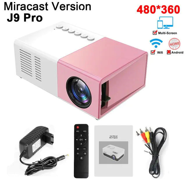 Projector 1000 lumens Pink Miracast EU