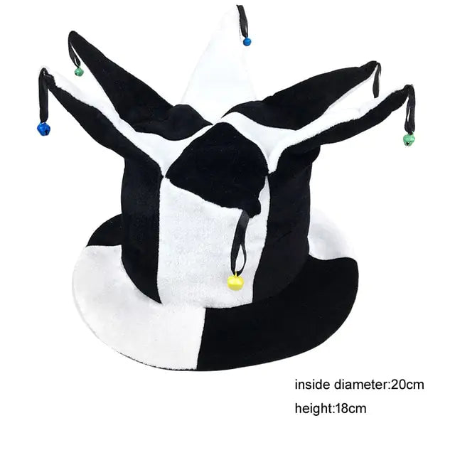 Cosplay Clown Hat for Parties Black and White Style 7