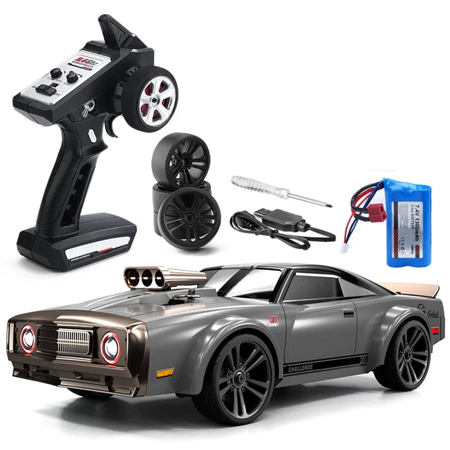 High Speed RC Car Vehicles Muscle Car IPX4 Waterproof Gift Toys RTR for Kids GRAY