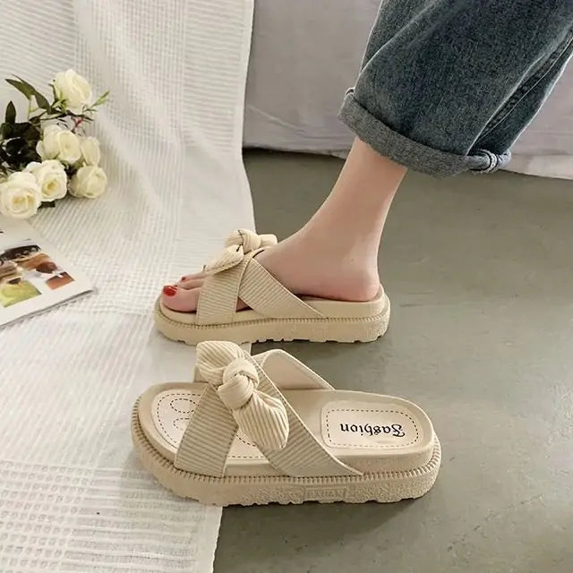 New Style Fairy Style Lady Summer Slippers 107176-beige1 35