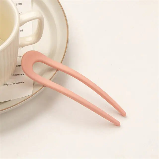 Fashion Candy Color Hair Sticks for Women Light Pink