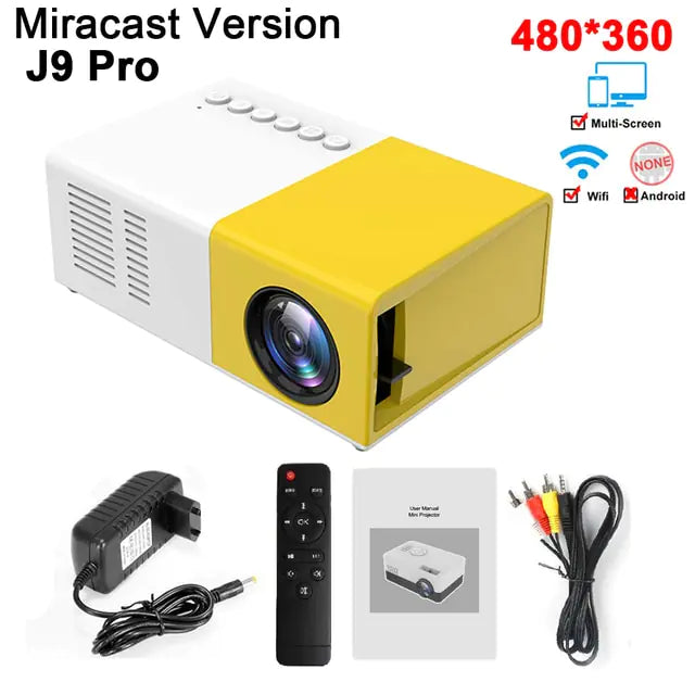 Projector 1000 lumens Yellow Miracast EU