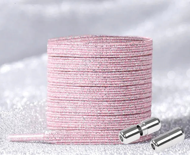 Bling Shoelaces Set Silver Pink 100cm