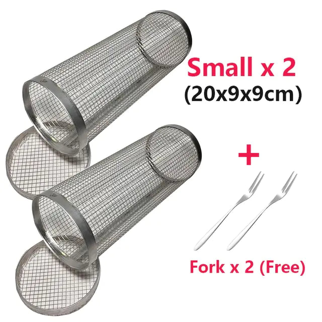 Stainless Steel Grilling Basket Small Basket x2