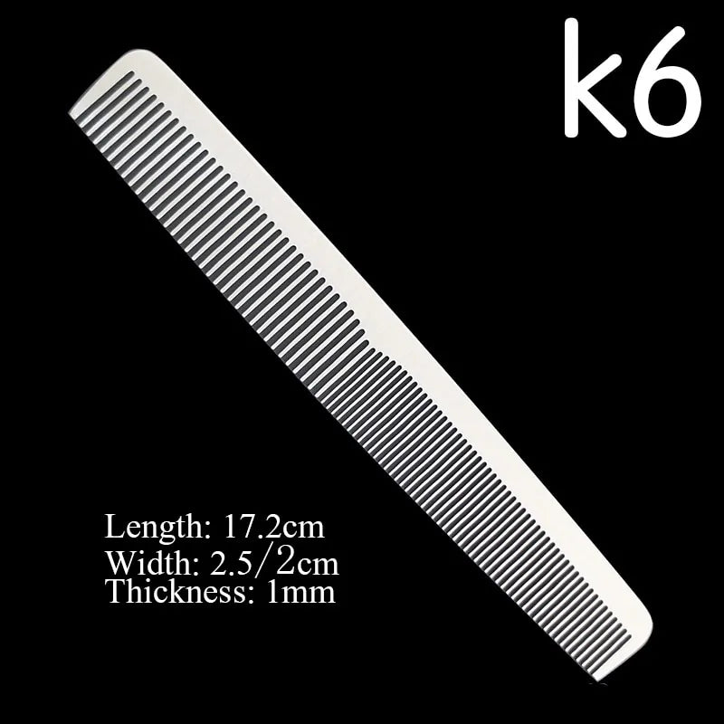 Stainless Steel Silver Barber Comb Silver Grey K6