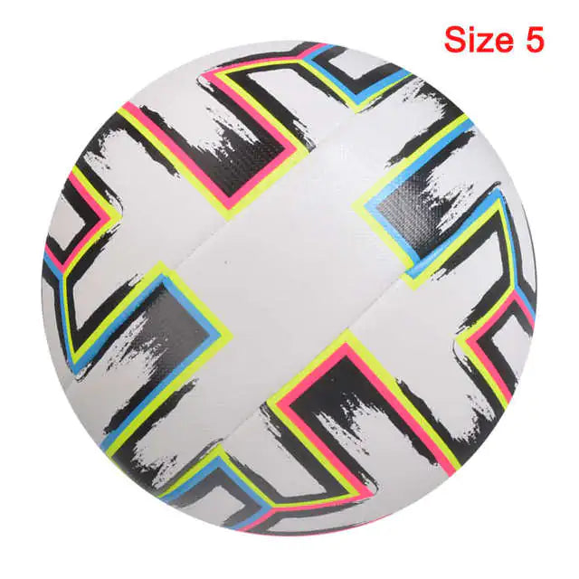 Standard Size Soccer Training Ball White-Multicolor Size 5