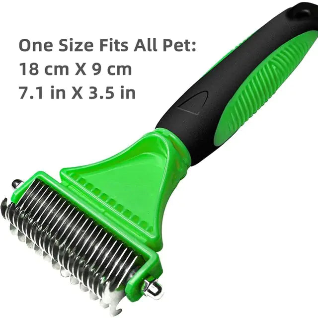 Self Cleaning Pet Grooming Tool Green