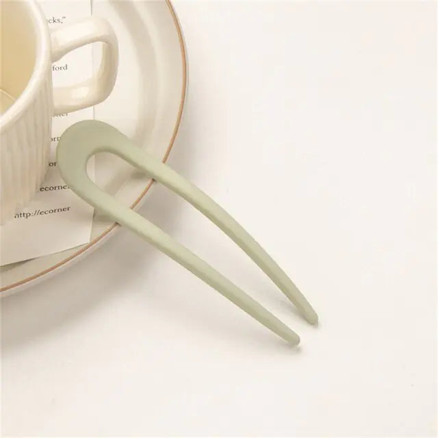 Fashion Candy Color Hair Sticks for Women Light Gray