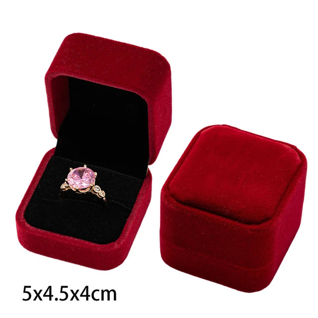 Wholesale Engagement Velvet Earring Ring Packaging Box Maroon 5x4.5x4cm