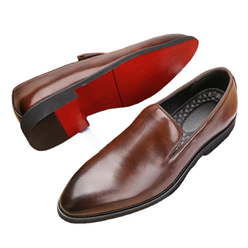The Rossi - Red Bottom Classic Leather Loafers brown 38