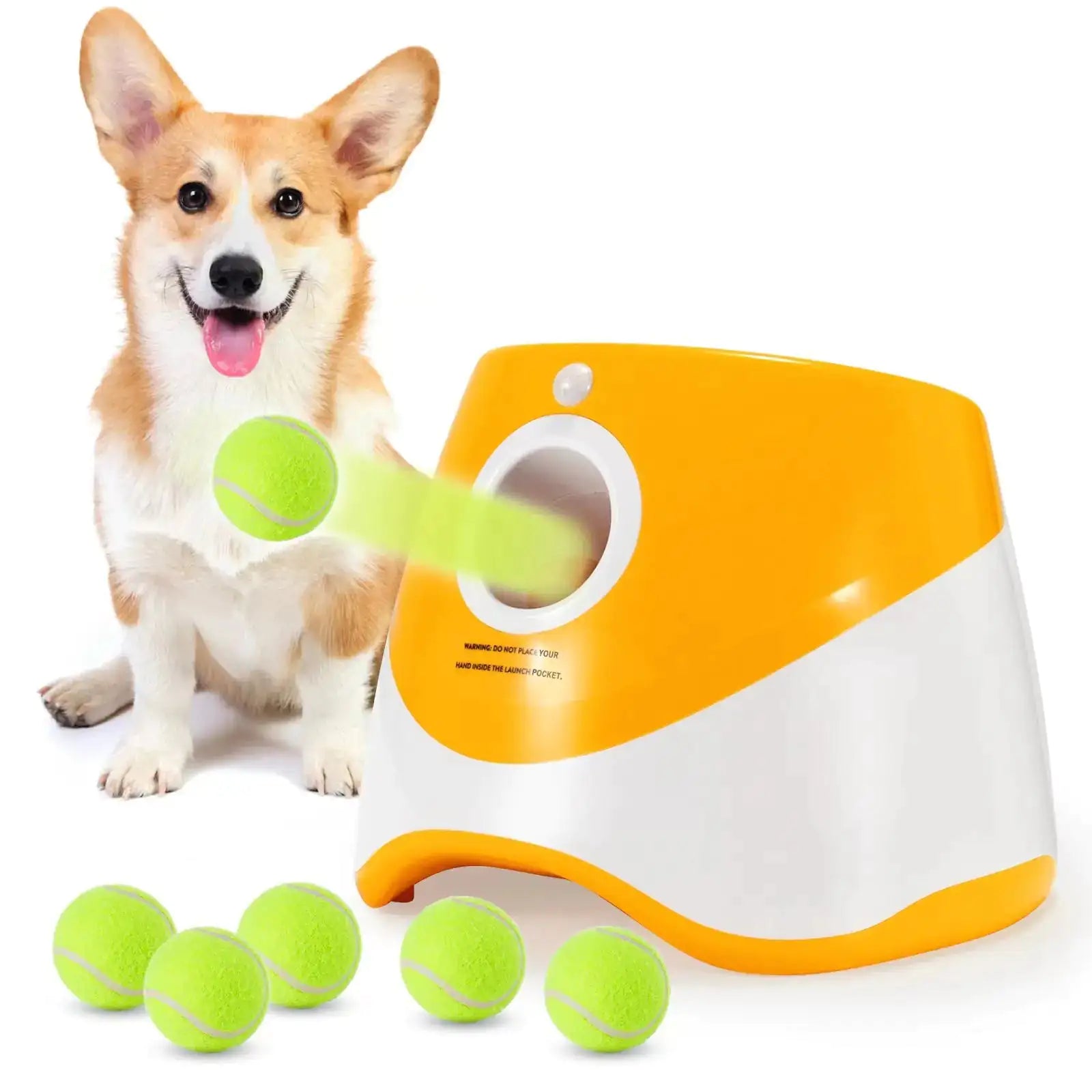 Dog Toy Tennis Ball Launcher Jumping Ball Orange 1Host 6 balls CHINA