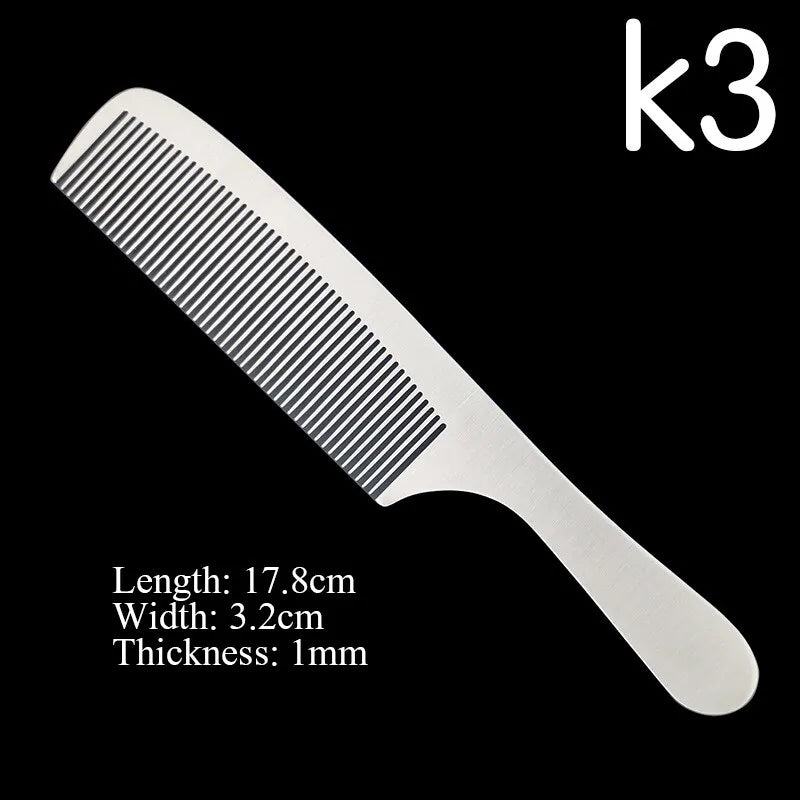 Stainless Steel Silver Barber Comb Silver Grey K3