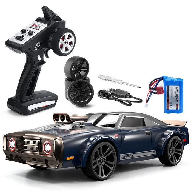 High Speed RC Car Vehicles Muscle Car IPX4 Waterproof Gift Toys RTR for Kids Blue