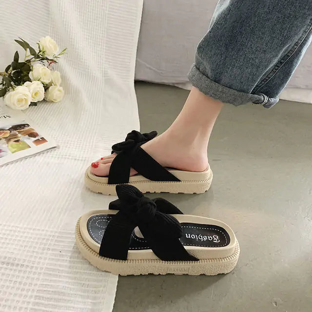 New Style Fairy Style Lady Summer Slippers 107176-black1 37