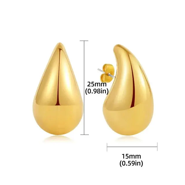 Thick Drop Earrings Gold A5221 5