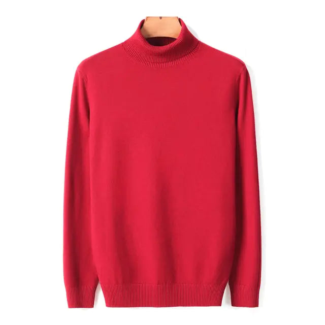 Turtleneck Sweater For Men Red XXXL